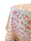 3D Butterfly Tablecloth - Blush Pink - 52" x 102" Inches 3D Butterfly Sheer Mesh Tablecloth