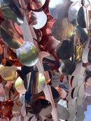 Jumbo 1.5" Circle Sequins - Blush - Jumbo Sequins On Mesh Fabric Sold By The Yard