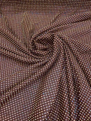 Power Mesh Rhinestone Fabric - Brown - 4 Way Stretch Power Mesh Fabric Crystal Stones By Yard
