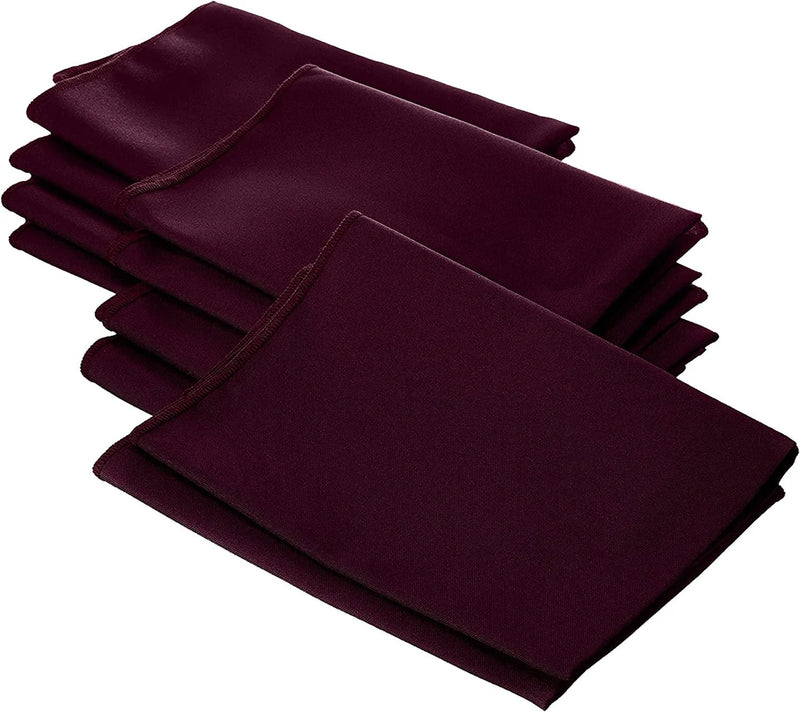 18" x 18" Polyester Poplin Napkins - Burgundy - Solid Rectangular Polyester Napkins