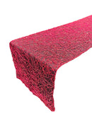 Lace Sequins Table Runner - Burgundy - 12" x 90" Lace Design Table Runner for Event Decor