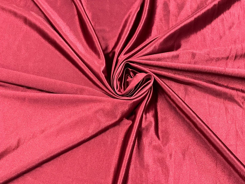 Spandex Polyester Fabric - Burgundy - Shiny Stretch Polyester / 20% Spandex Fabric By Yard