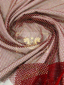 Fish Net Spandex Rhinestone Fabric - Spandex Fish Net Rhinestones Fabric - 15 Yard Roll