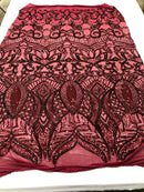 Royalty Sequin Fabric -  4 Way Stretch Royalty Mermaid Design - Pick Color - 25 Yards Roll