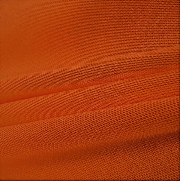 Power Mesh Fabric - Burnt Orange - Nylon Lycra Spandex 4 Way Stretch Fabric  58"/60" By Yard
