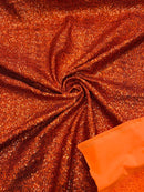 Mini Glitz Sequins Milliskin - Burnt Orange - 4 Way Stretch Milliskin Nylon Spandex Fabric Sold By Yard