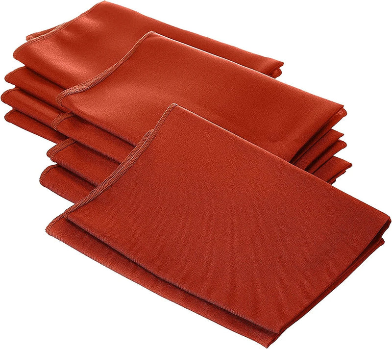 18" x 18" Polyester Poplin Napkins - Burnt Orange - Solid Rectangular Polyester Napkins