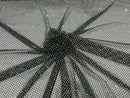 Iridescent Rhinestones Fabric On Stretch Net Fabric, Fish Net with Crystal Stones by yard