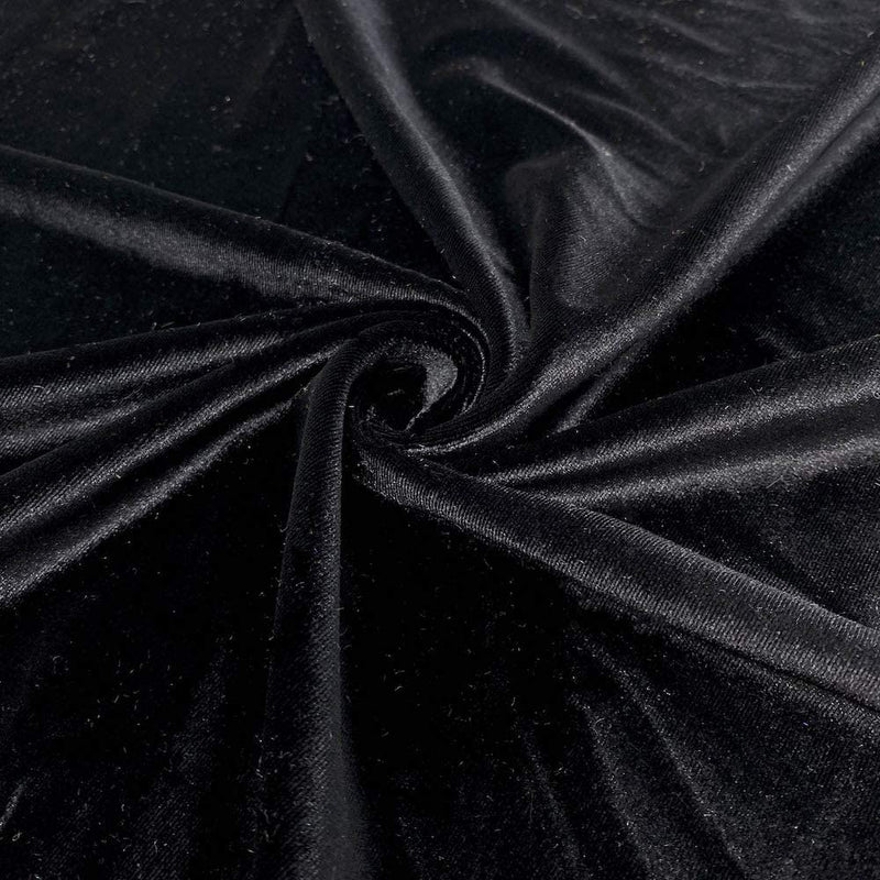 Velvet Stretch Fabric - Black - Spandex Stretch Velvet Fabric 60'' Wide Sold By Yard