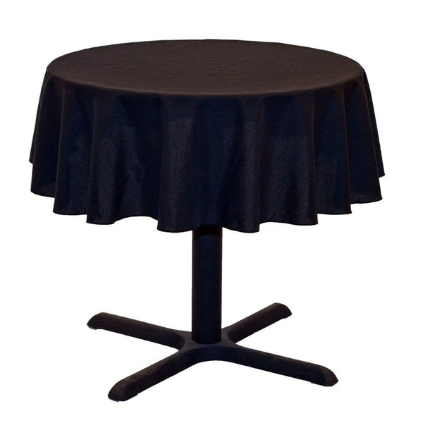 Round Tablecloth - Black - Round Banquet Polyester Cloth, Wrinkle Resist Quality (Pick Size)