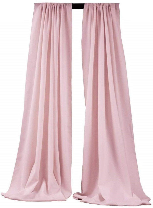 5 Feet x 10 Feet - Blush Pink - Polyester Backdrop Drape Curtains, Polyester Poplin Backdrop 1 Pair