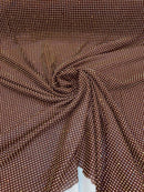 Power Mesh Rhinestone Fabric - Brown - 4 Way Stretch Power Mesh Fabric Crystal Stones By Yard