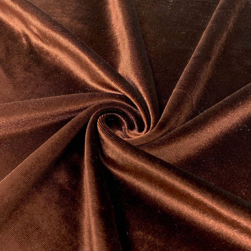 Velvet Stretch Fabric - Brown - Spandex Stretch Velvet Fabric 60'' Wide Sold By Yard