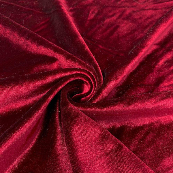 Velvet Stretch Fabric - Burgundy - Spandex Stretch Velvet Fabric 60'' Wide Sold By Yard