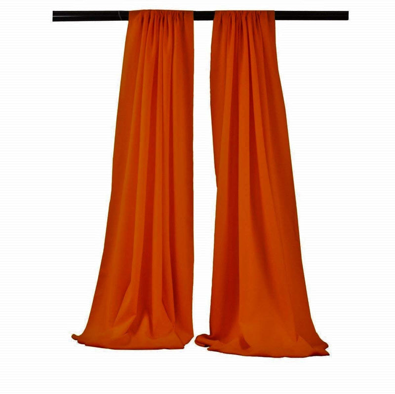 5 Feet x 10 Feet - Burnt Orange Polyester Backdrop Drape Curtains, Polyester Poplin Backdrop 1 Pair