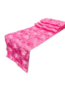 Satin Rosette Table Runner - Candy Pink - 12" x 90" Floral Design Event Decor Table Runner