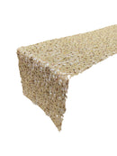 Spider Lace Sequins Table Runner - Champagne - 12" x 90" Spider Web Lace Table Runner