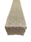 Spider Lace Sequins Table Runner - Champagne - 12" x 90" Spider Web Lace Table Runner