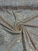 Mille Striped Stretch Sequins - Champagne - 4 Way Stretch Spandex Sequins Striped Fabric By The Yard