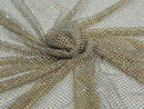 Fish Net Spandex Rhinestone Fabric - Solid Spandex Fish Net Rhinestones Fabric Sold by Yard