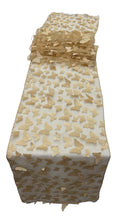 3D Butterfly Table Runner - Champagne - 12" x 90"  3D Butterfly Sheer Mesh Table Runner