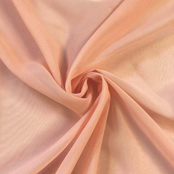 Chiffon Spandex - Peach - 2 Way Slight Stretch Chiffon Fabric Imitation Silk 58/60" By The Yard