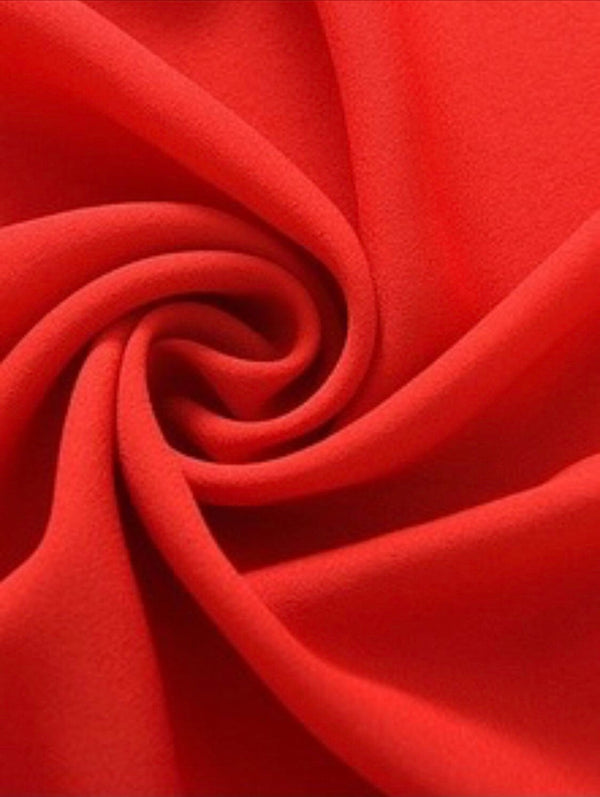 Chiffon Spandex - Red - 2 Way Slight Stretch Chiffon Fabric Imitation Silk 58/60" By The Yard