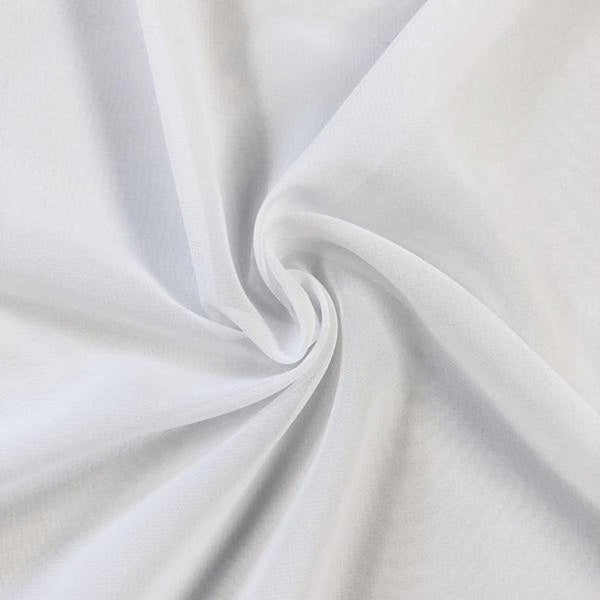 Chiffon Spandex - White - 2 Way Slight Stretch Chiffon Fabric Imitation Silk 58/60" By The Yard
