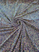 Sequins Velvet Seashell Design - Clear Iridescent on Dusty Rose - Velvet Fabric with Special Sequins Sold By Yard