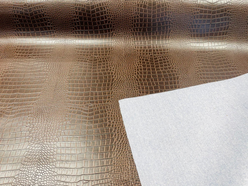 Crocodile Faux Leather Vinyl - 3D Scales Vinyl Crocodile Fabric - Different Colors - Sold By Yard