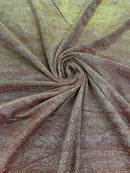 Shimmer Glitter Fabric - Copper - Luxury Sparkle Stretch Solid Fabric Sold By Yard