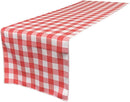 12" Checkered Table Runner - Coral / White - High Quality Polyester Poplin Fabric Table Runners (Pick Size)