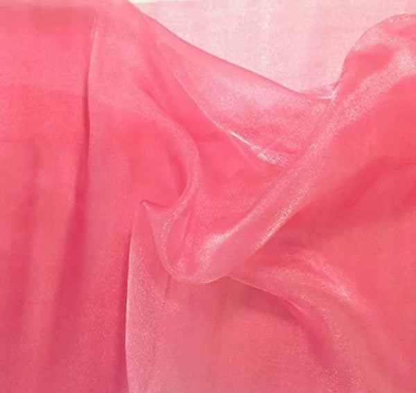 Organza Sparkle - Coral - Crystal Sheer Fabric for Fashion, Crafts, Decorations 60" by Yard