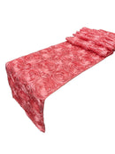 Satin Rosette Table Runner - Coral - 12" x 90" Floral Design Event Decor Table Runner