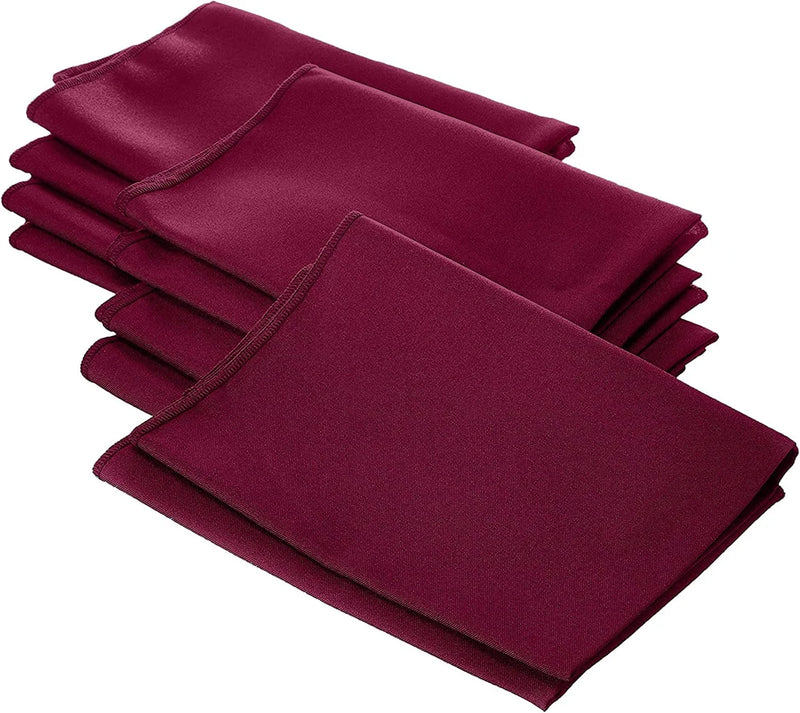 18" x 18" Polyester Poplin Napkins - Cranberry - Solid Rectangular Polyester Napkins