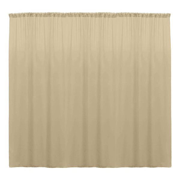 10 x 10 Ft - Beige - Curtain Polyester Backdrop Drapes Panels with Rod Pocket