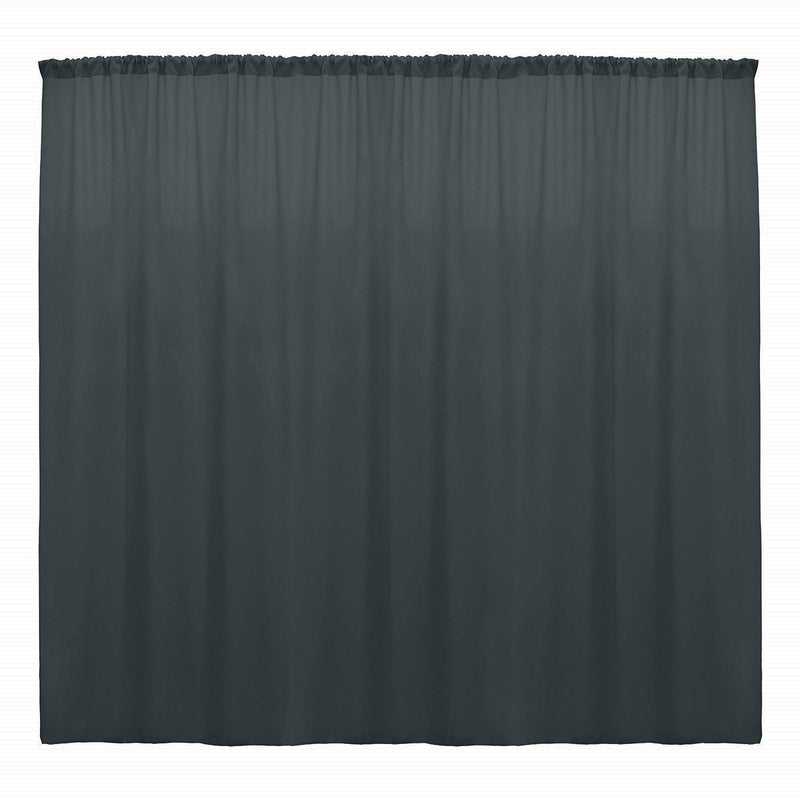10 x 10 Ft - Charcoal - Curtain Polyester Backdrop Drapes Panels with Rod Pocket