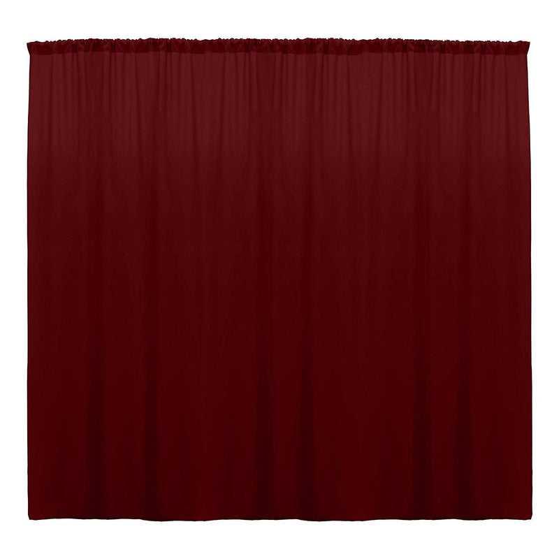 10 x 10 Ft - Cranberry - Curtain Polyester Backdrop Drapes Panels with Rod Pocket