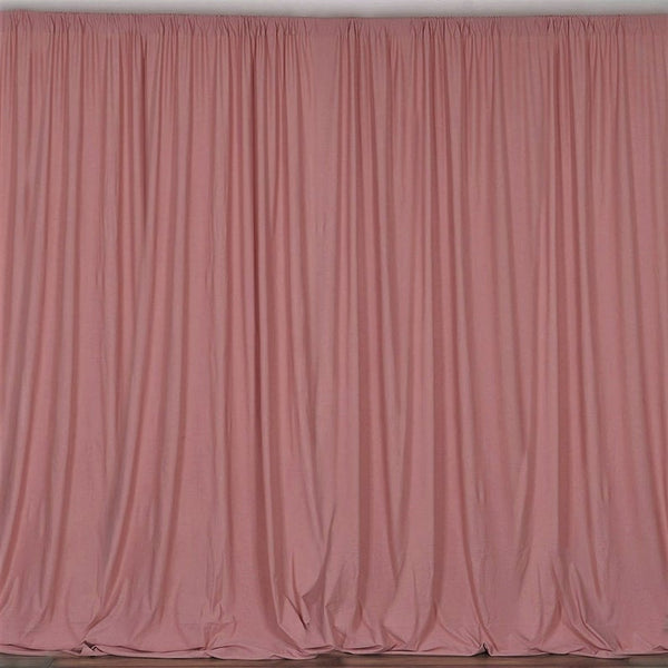 10 x 10 Ft - Dusty Rose - Curtain Polyester Backdrop Drapes Panels with Rod Pocket