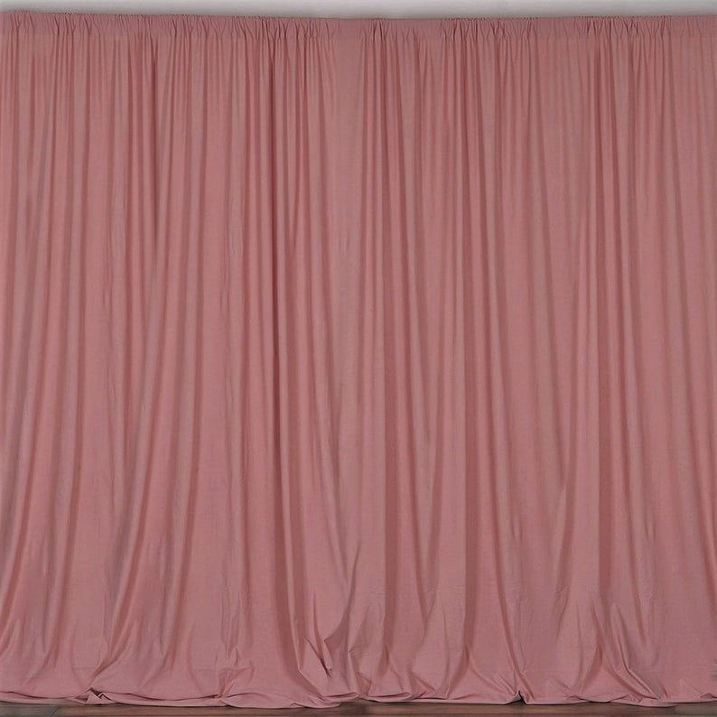 10 x 10 Ft - Dusty Rose - Curtain Polyester Backdrop Drapes Panels with Rod Pocket