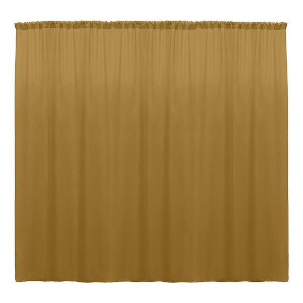 10 x 10 Ft - Gold - Curtain Polyester Backdrop Drapes Panels with Rod Pocket