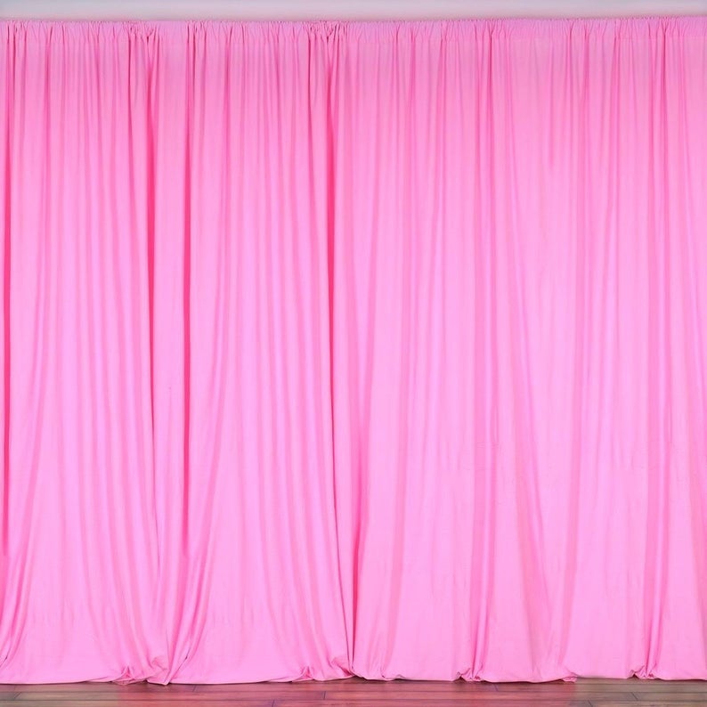 10 x 10 Ft - Hot Pink  - Curtain Polyester Backdrop Drapes Panels with Rod Pocket