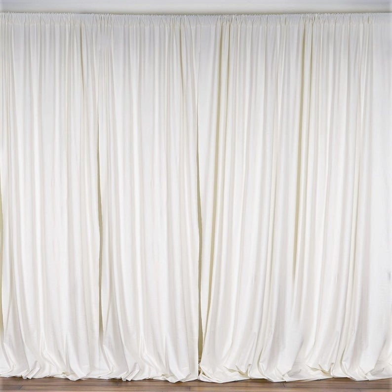 10 x 10 Ft - Ivory - Curtain Polyester Backdrop Drapes Panels with Rod Pocket