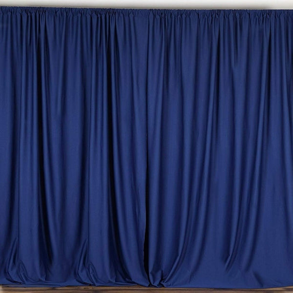 10 x 10 Ft - Navy Blue - Curtain Polyester Backdrop Drapes Panels with Rod Pocket