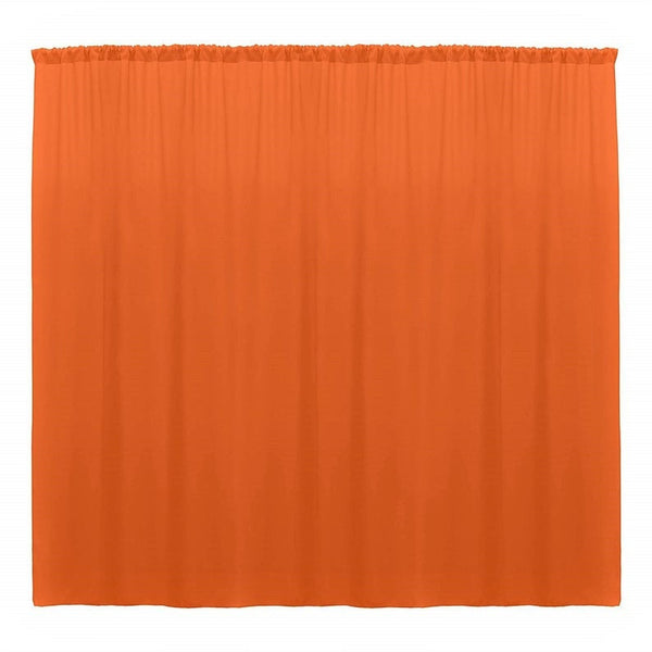10 x 10 Ft - Orange - Curtain Polyester Backdrop Drapes Panels with Rod Pocket