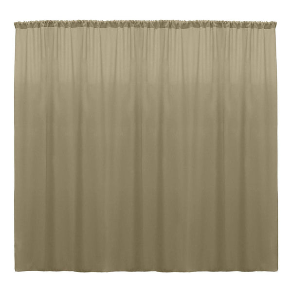 10 x 10 Ft - Taupe - Curtain Polyester Backdrop Drapes Panels with Rod Pocket