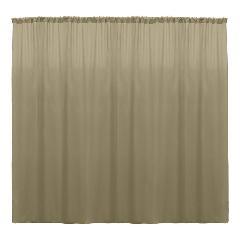 10 x 10 Ft - Taupe - Curtain Polyester Backdrop Drapes Panels with Rod Pocket
