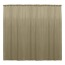 10 x 10 Ft - Taupe - Curtain Polyester Backdrop Drapes Panels with Rod Pocket
