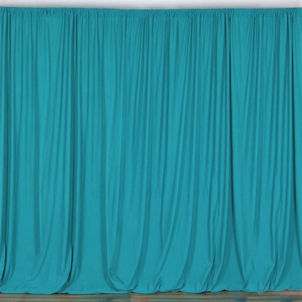 10 x 10 Ft - Turquoise - Curtain Polyester Backdrop Drapes Panels with Rod Pocket