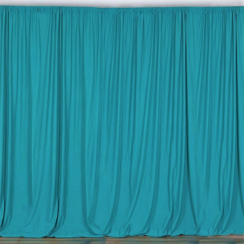 10 x 10 Ft - Turquoise - Curtain Polyester Backdrop Drapes Panels with Rod Pocket